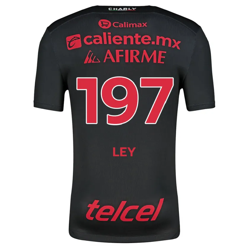 Danxen Enfant Maillot Emanuel Ley #197 Noir Rouge Tenues Domicile 2024/25 T-Shirt