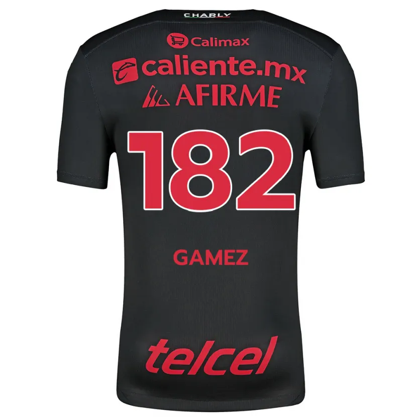 Danxen Enfant Maillot Mark Gamez #182 Noir Rouge Tenues Domicile 2024/25 T-Shirt