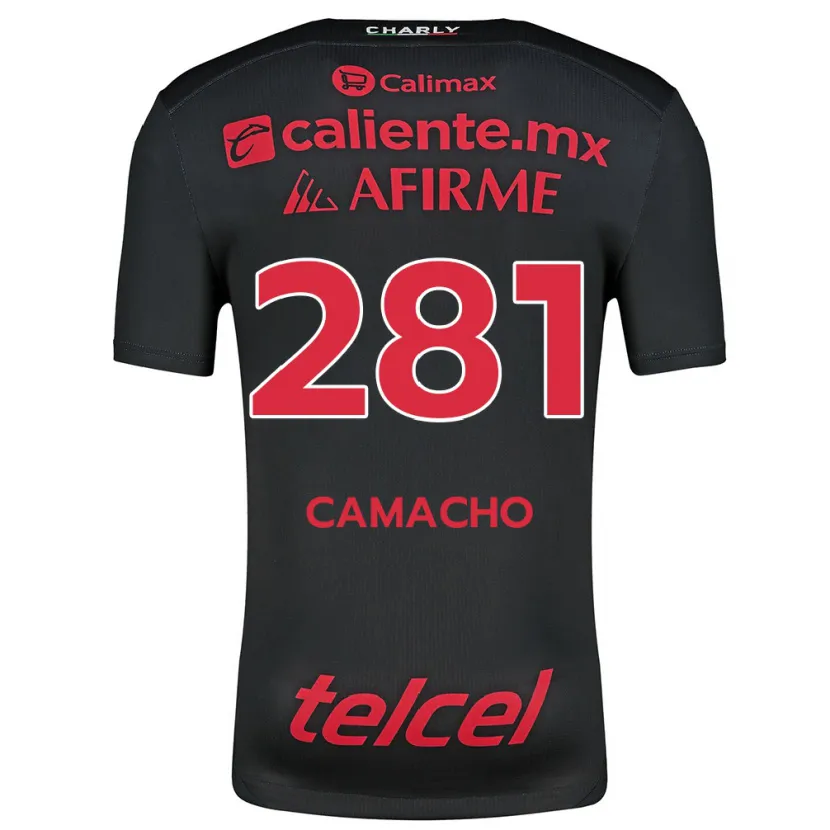 Danxen Enfant Maillot Javier Camacho #281 Noir Rouge Tenues Domicile 2024/25 T-Shirt