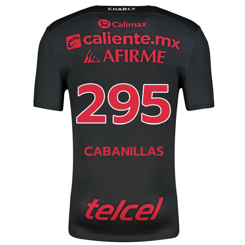 Danxen Enfant Maillot Osvaldo Cabanillas #295 Noir Rouge Tenues Domicile 2024/25 T-Shirt