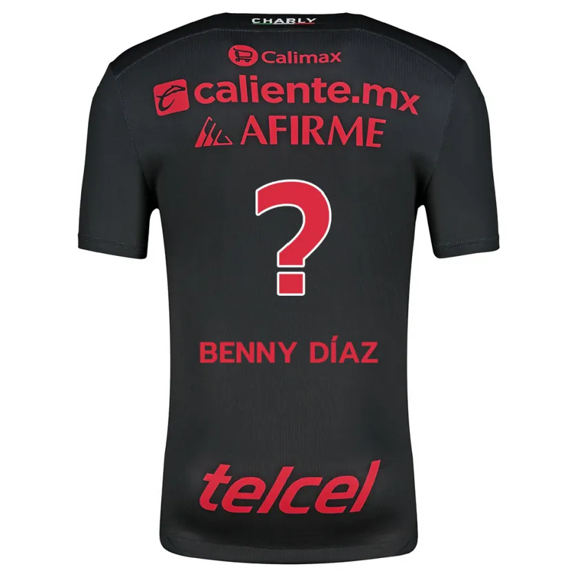 Danxen Enfant Maillot Benny Díaz #0 Noir Rouge Tenues Domicile 2024/25 T-Shirt