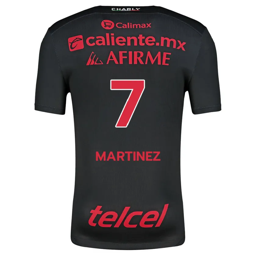 Danxen Enfant Maillot Alejandro Martínez #7 Noir Rouge Tenues Domicile 2024/25 T-Shirt