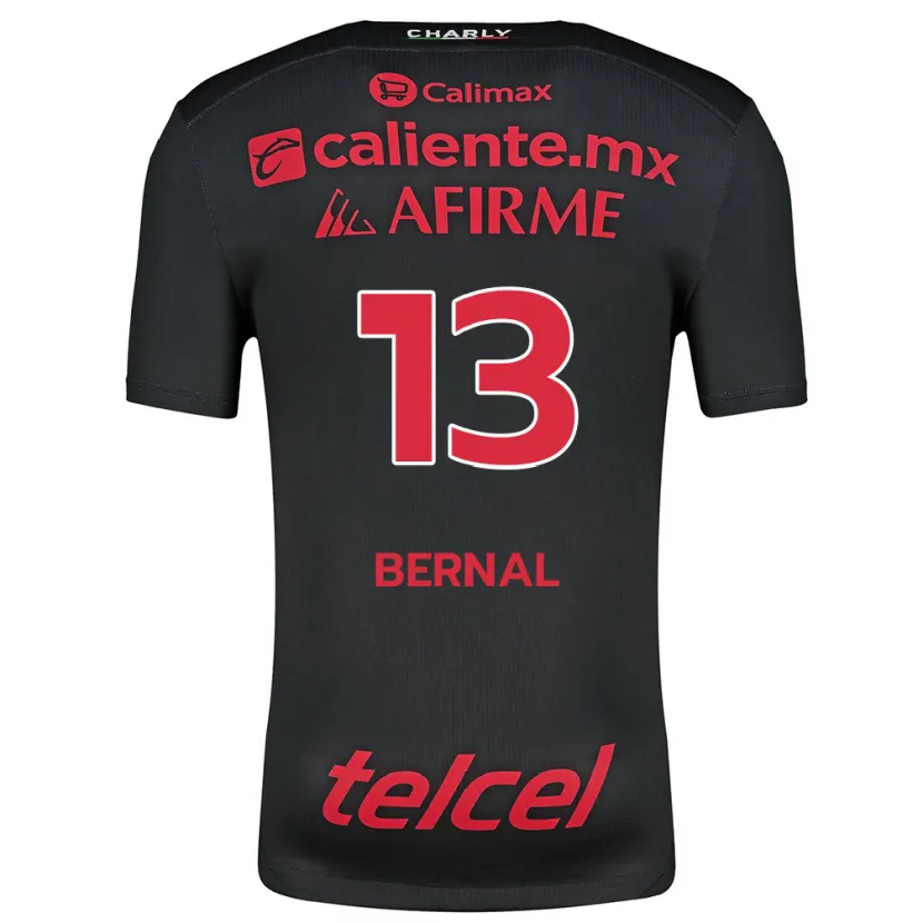 Danxen Enfant Maillot Mayra Pelayo-Bernal #13 Noir Rouge Tenues Domicile 2024/25 T-Shirt