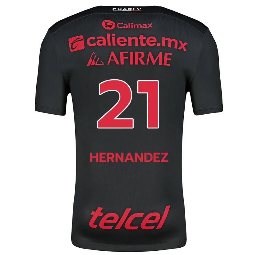 Danxen Enfant Maillot Inglis Hernández #21 Noir Rouge Tenues Domicile 2024/25 T-Shirt