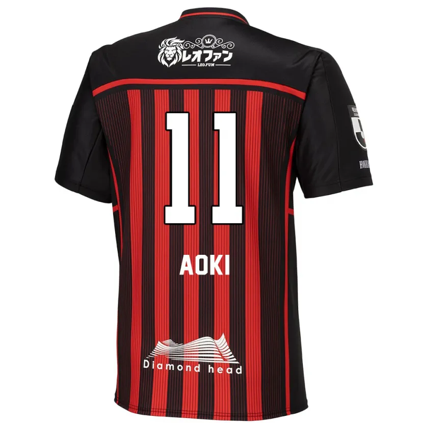 Danxen Enfant Maillot Ryota Aoki #11 Rouge Noir Tenues Domicile 2024/25 T-Shirt