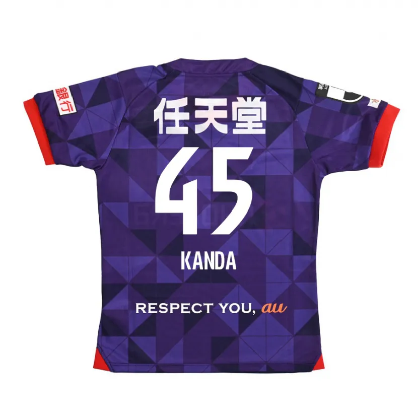 Danxen Enfant Maillot Kotaro Kanda #45 Blanc Violet Tenues Domicile 2024/25 T-Shirt