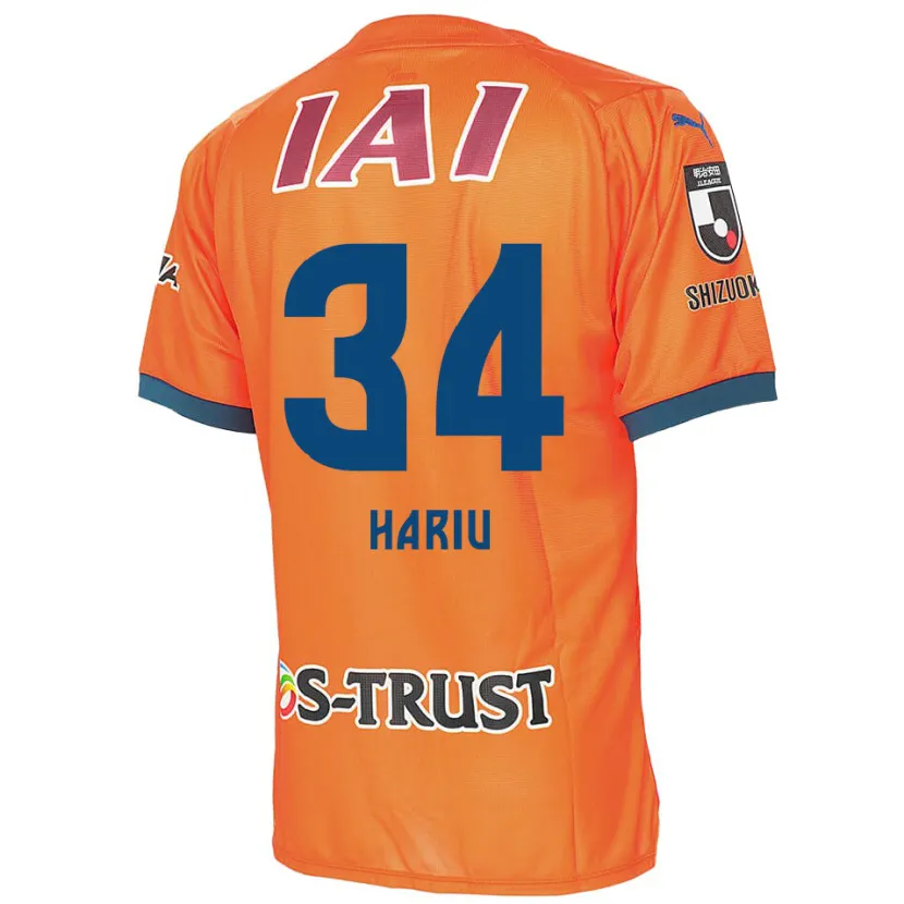 Danxen Enfant Maillot Ryota Hariu #34 Bleu Orange Tenues Domicile 2024/25 T-Shirt