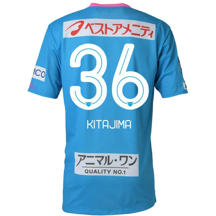 Danxen Enfant Maillot Fumiya Kitajima #36 Bleu Rose Tenues Domicile 2024/25 T-Shirt