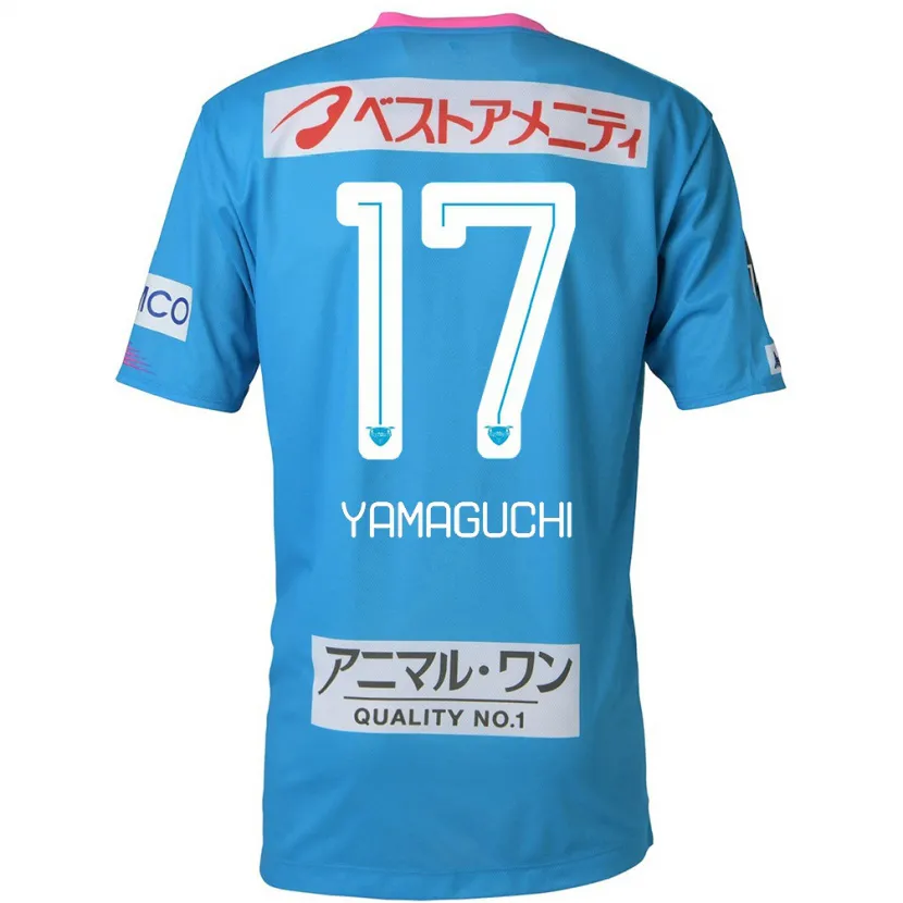 Danxen Enfant Maillot Hikaru Yamaguchi #17 Bleu Rose Tenues Domicile 2024/25 T-Shirt