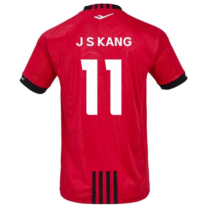 Danxen Enfant Maillot Seong-Jin Kang #11 Rouge Noir Tenues Domicile 2024/25 T-Shirt