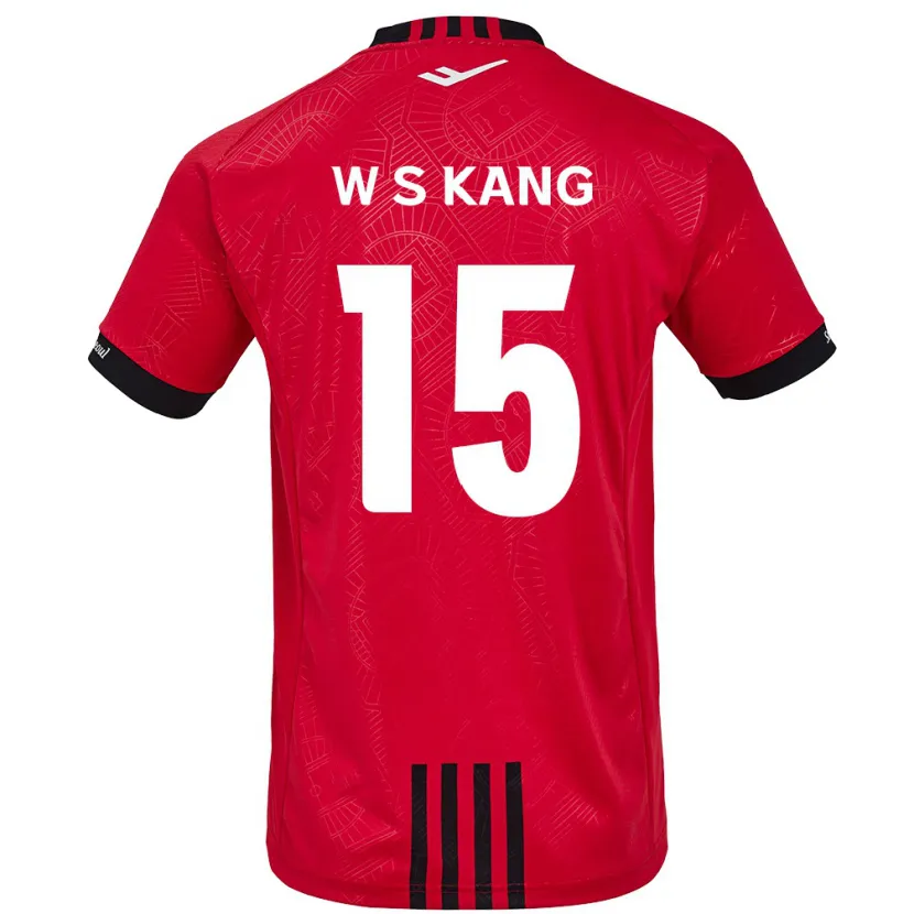 Danxen Enfant Maillot Sang-Woo Kang #15 Rouge Noir Tenues Domicile 2024/25 T-Shirt