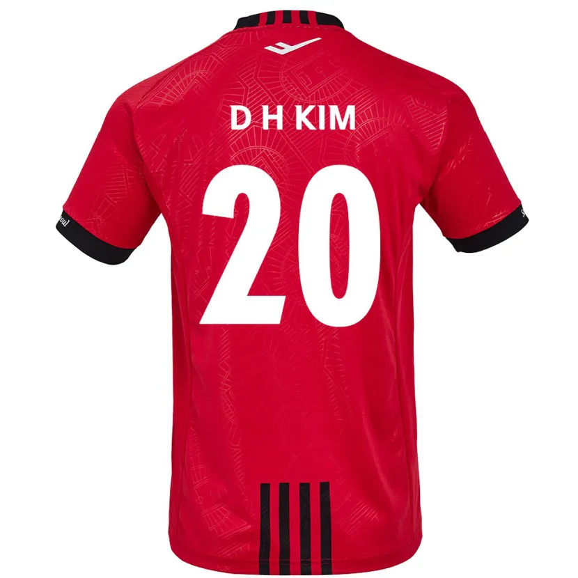 Danxen Enfant Maillot Hyeon-Deok Kim #20 Rouge Noir Tenues Domicile 2024/25 T-Shirt