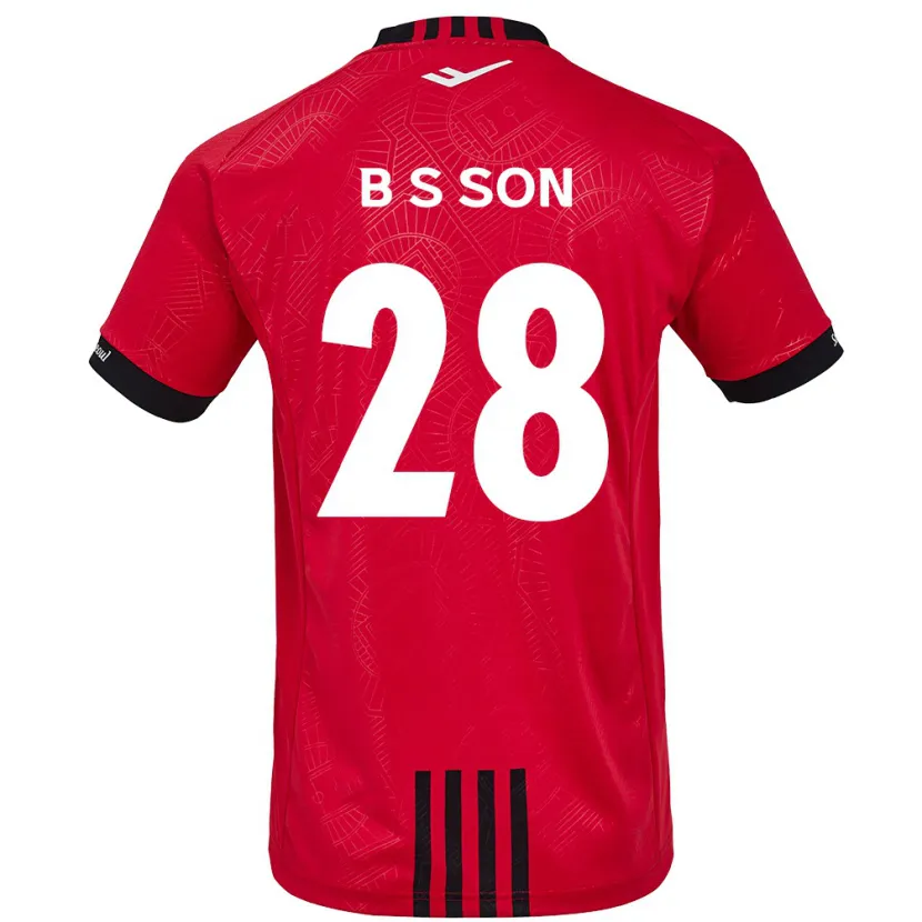 Danxen Enfant Maillot Seung-Beom Son #28 Rouge Noir Tenues Domicile 2024/25 T-Shirt