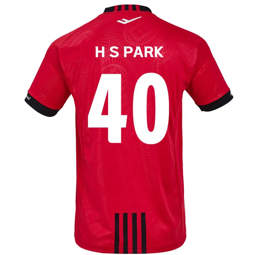 Danxen Enfant Maillot Seong-Hun Park #40 Rouge Noir Tenues Domicile 2024/25 T-Shirt