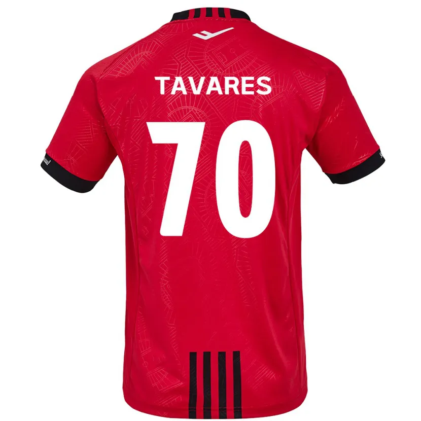 Danxen Enfant Maillot Ronaldo Tavares #70 Rouge Noir Tenues Domicile 2024/25 T-Shirt