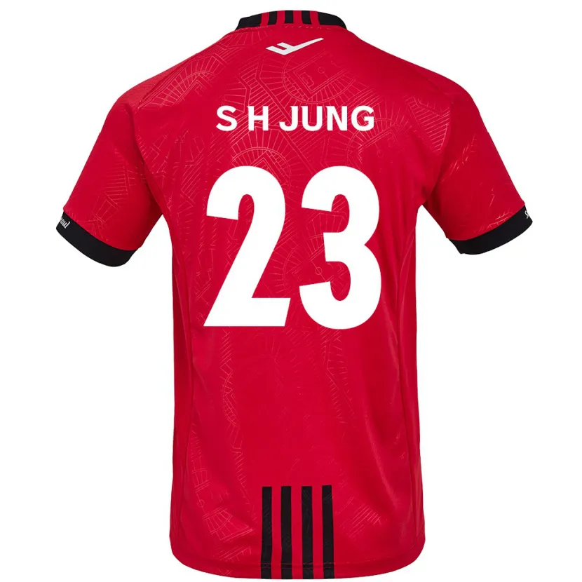 Danxen Enfant Maillot Hyeon-Soo Jung #23 Rouge Noir Tenues Domicile 2024/25 T-Shirt