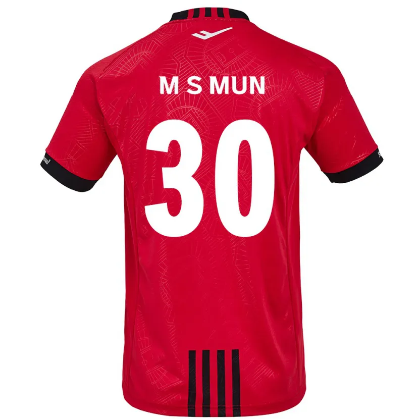 Danxen Enfant Maillot Seong-Min Mun #30 Rouge Noir Tenues Domicile 2024/25 T-Shirt