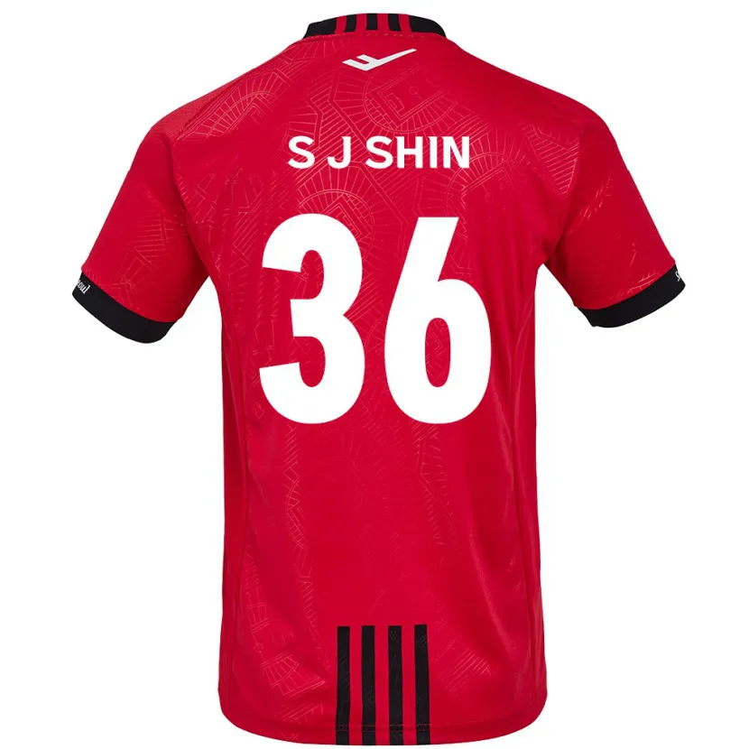 Danxen Enfant Maillot Ji-Seop Shin #36 Rouge Noir Tenues Domicile 2024/25 T-Shirt