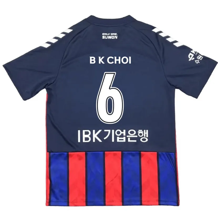 Danxen Enfant Maillot Kyu-Baek Choi #6 Bleu Rouge Tenues Domicile 2024/25 T-Shirt