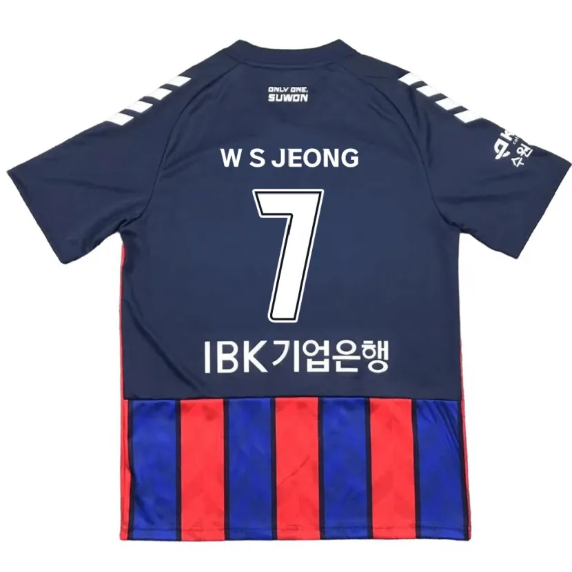 Danxen Enfant Maillot Seung-Won Jeong #7 Bleu Rouge Tenues Domicile 2024/25 T-Shirt