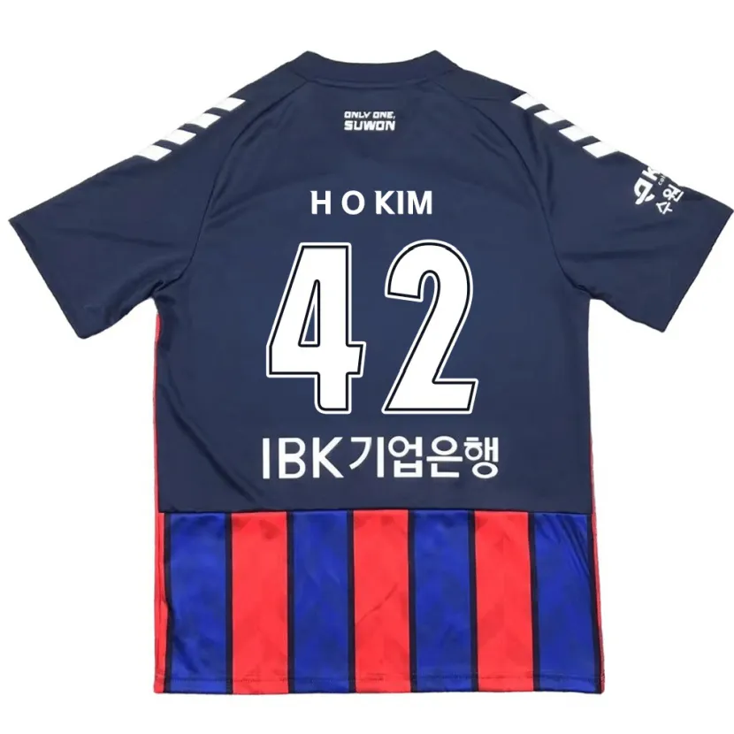 Danxen Enfant Maillot One-Hyung Kim #42 Bleu Rouge Tenues Domicile 2024/25 T-Shirt