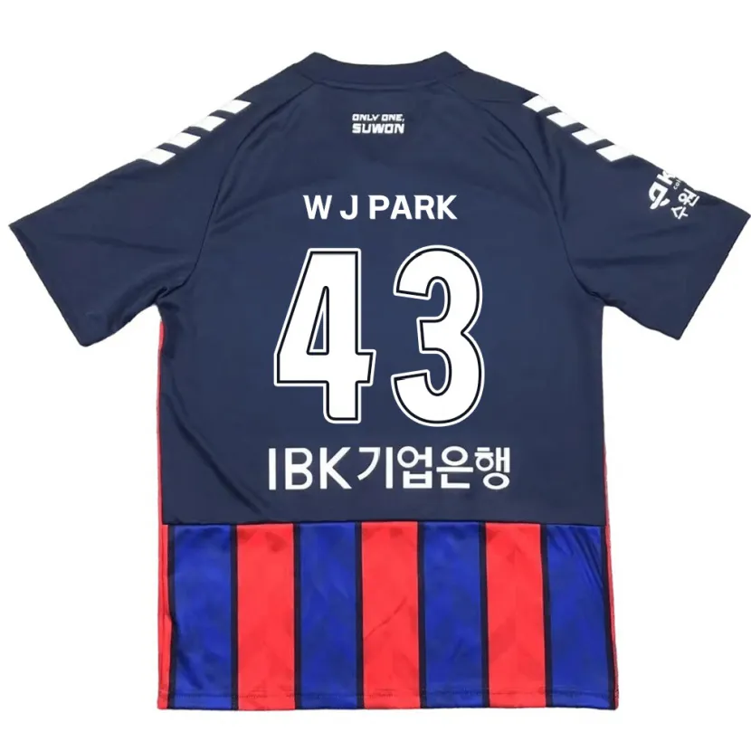 Danxen Enfant Maillot Jin-Woo Park #43 Bleu Rouge Tenues Domicile 2024/25 T-Shirt