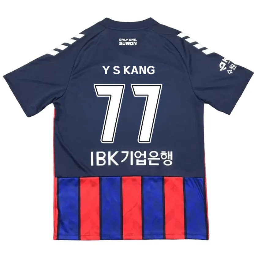 Danxen Enfant Maillot Sang-Yun Kang #77 Bleu Rouge Tenues Domicile 2024/25 T-Shirt