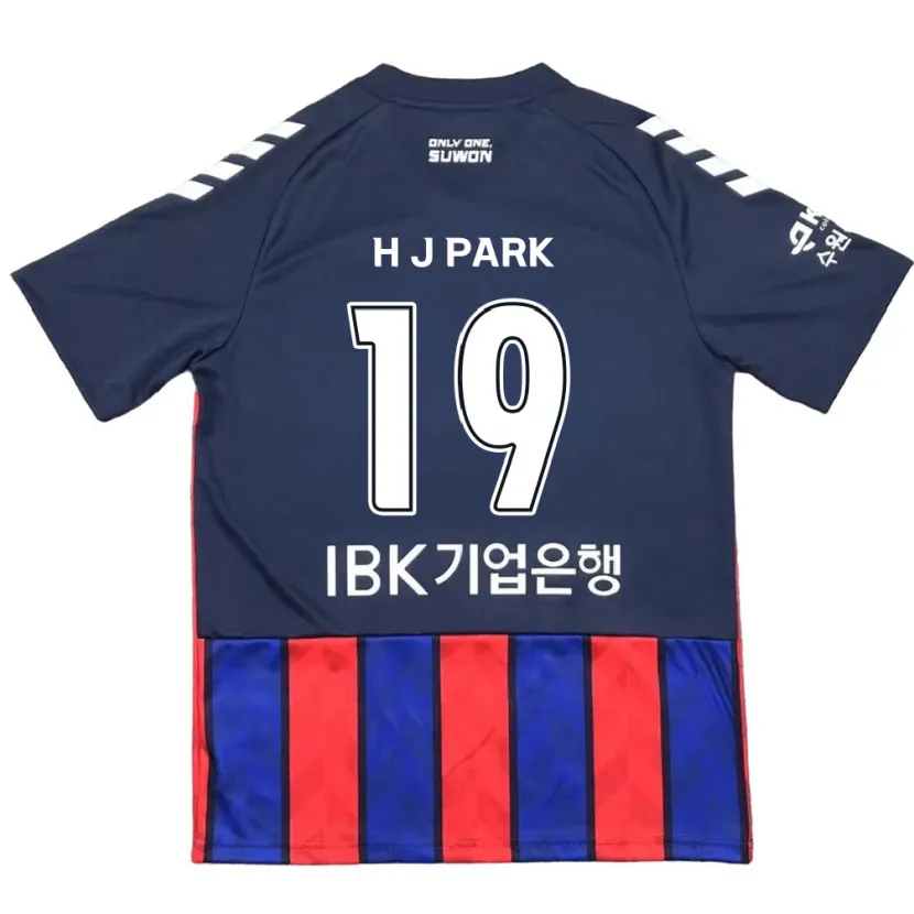 Danxen Enfant Maillot Jun-Hui Park #19 Bleu Rouge Tenues Domicile 2024/25 T-Shirt