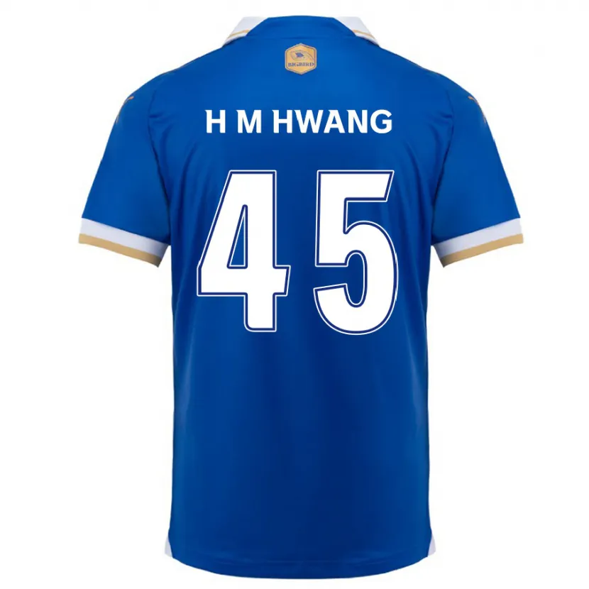 Danxen Enfant Maillot Myung-Hyun Hwang #45 Bleu Blanc Tenues Domicile 2024/25 T-Shirt