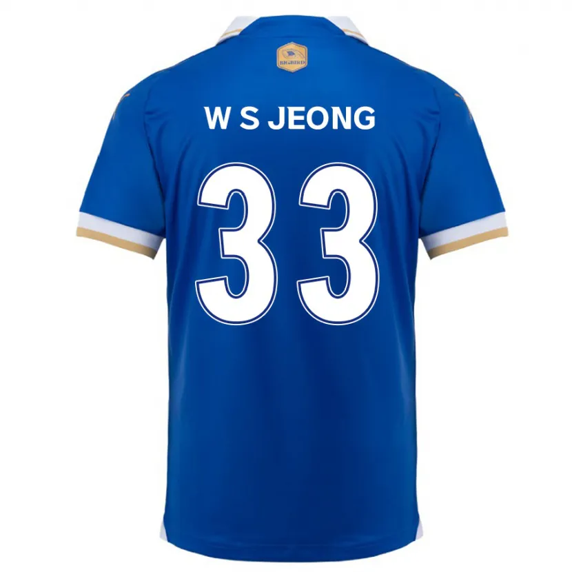 Danxen Enfant Maillot Seo-Woo Jeong #33 Bleu Blanc Tenues Domicile 2024/25 T-Shirt