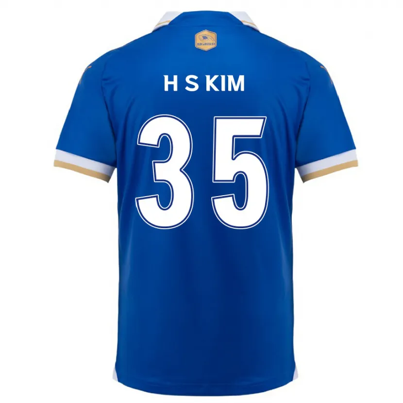 Danxen Enfant Maillot Seung-Hyun Kim #35 Bleu Blanc Tenues Domicile 2024/25 T-Shirt