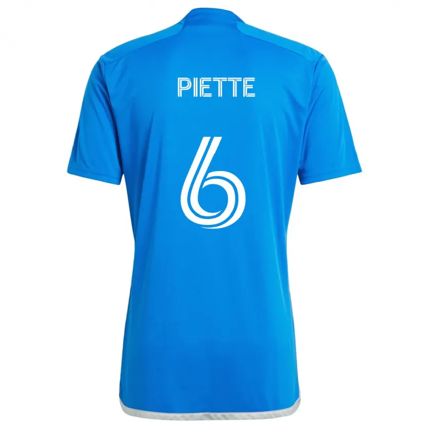 Danxen Enfant Maillot Samuel Piette #6 Bleu Blanc Tenues Domicile 2024/25 T-Shirt