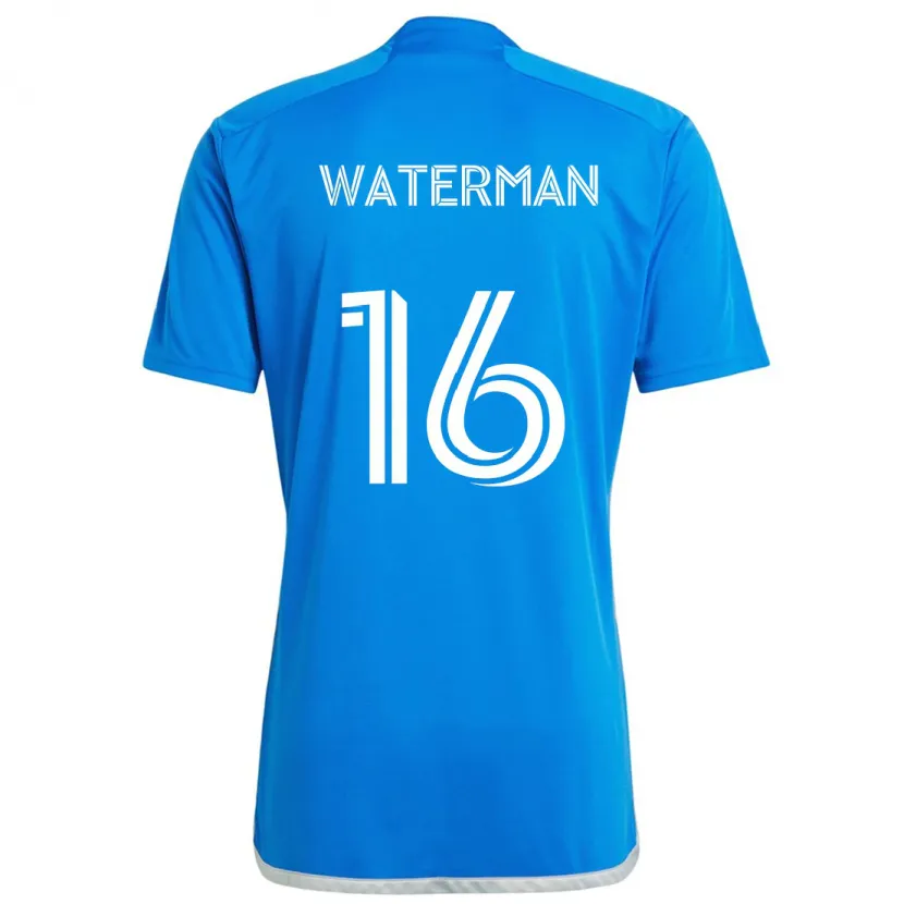 Danxen Enfant Maillot Joel Waterman #16 Bleu Blanc Tenues Domicile 2024/25 T-Shirt