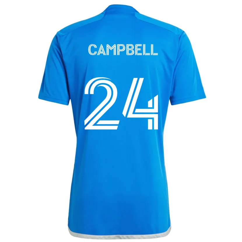 Danxen Enfant Maillot George Campbell #24 Bleu Blanc Tenues Domicile 2024/25 T-Shirt