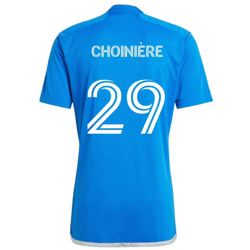 Danxen Enfant Maillot Mathieu Choinière #29 Bleu Blanc Tenues Domicile 2024/25 T-Shirt