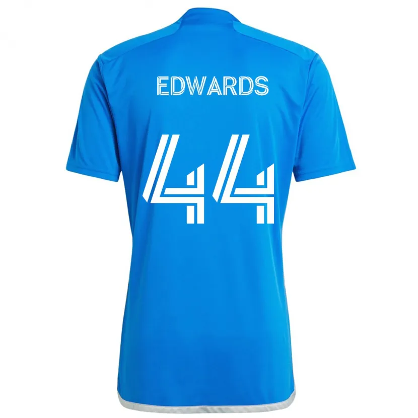 Danxen Enfant Maillot Raheem Edwards #44 Bleu Blanc Tenues Domicile 2024/25 T-Shirt