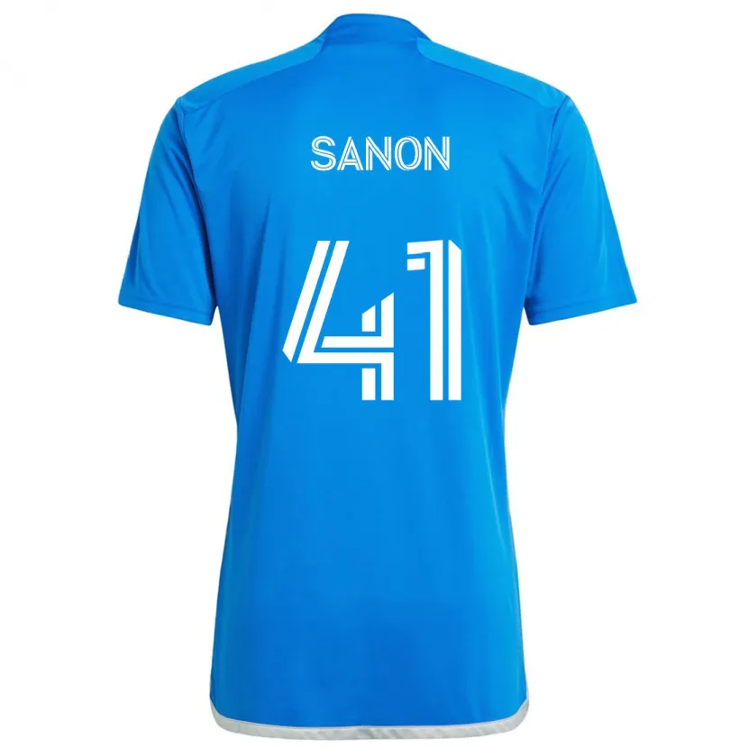 Danxen Enfant Maillot Jérémy Sanon #41 Bleu Blanc Tenues Domicile 2024/25 T-Shirt