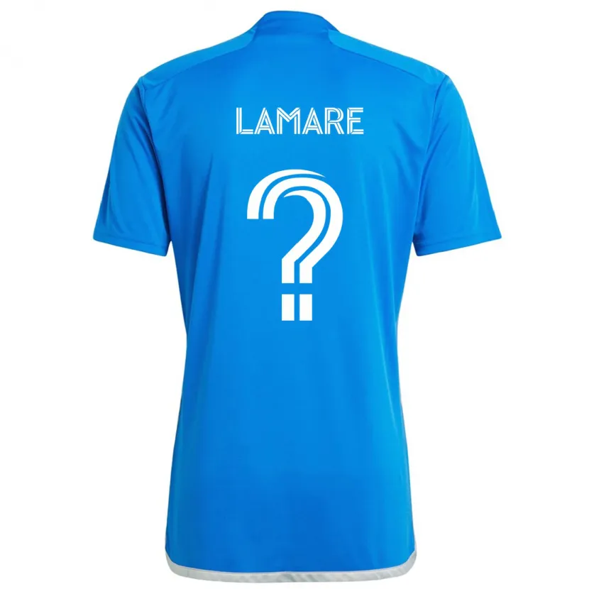 Danxen Enfant Maillot Samuel Lamare #0 Bleu Blanc Tenues Domicile 2024/25 T-Shirt