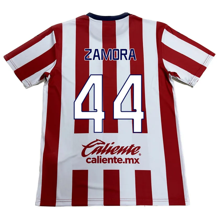 Danxen Enfant Maillot Saúl Zamora #44 Rouge Blanc Tenues Domicile 2024/25 T-Shirt