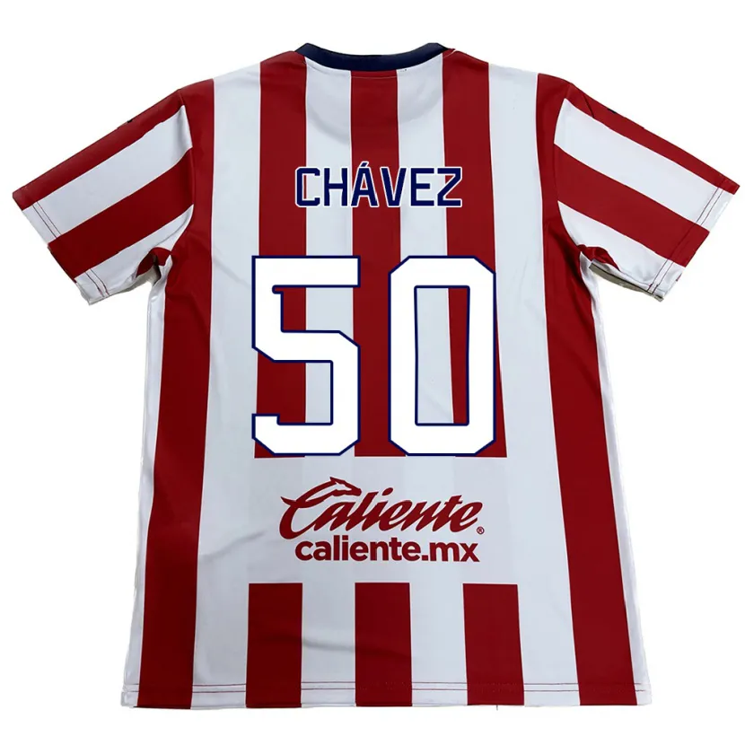 Danxen Enfant Maillot Mateo Chávez #50 Rouge Blanc Tenues Domicile 2024/25 T-Shirt