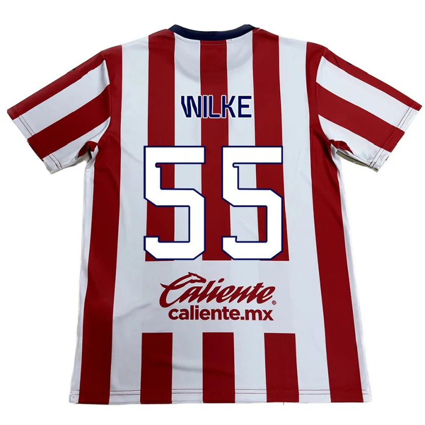 Danxen Enfant Maillot Teun Wilke #55 Rouge Blanc Tenues Domicile 2024/25 T-Shirt