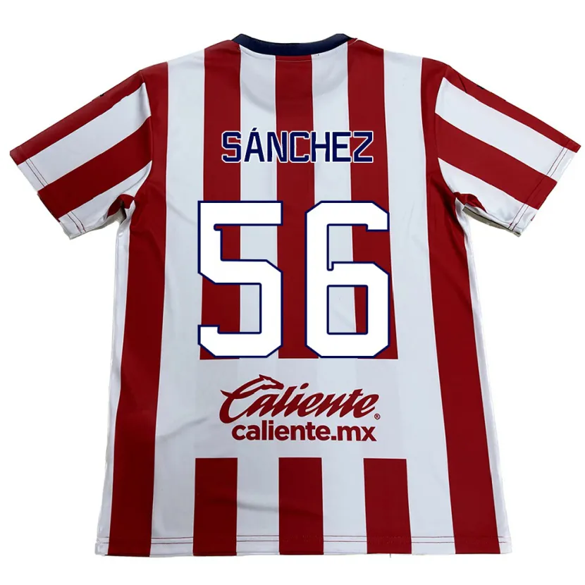 Danxen Enfant Maillot Benjamín Sánchez #56 Rouge Blanc Tenues Domicile 2024/25 T-Shirt