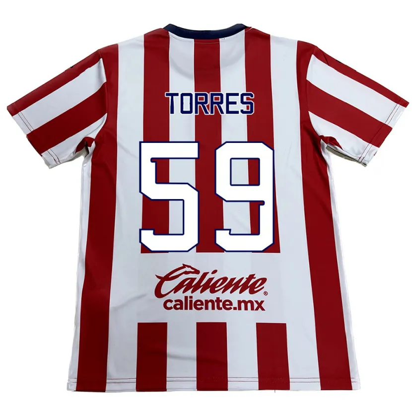 Danxen Enfant Maillot Christian Torres #59 Rouge Blanc Tenues Domicile 2024/25 T-Shirt