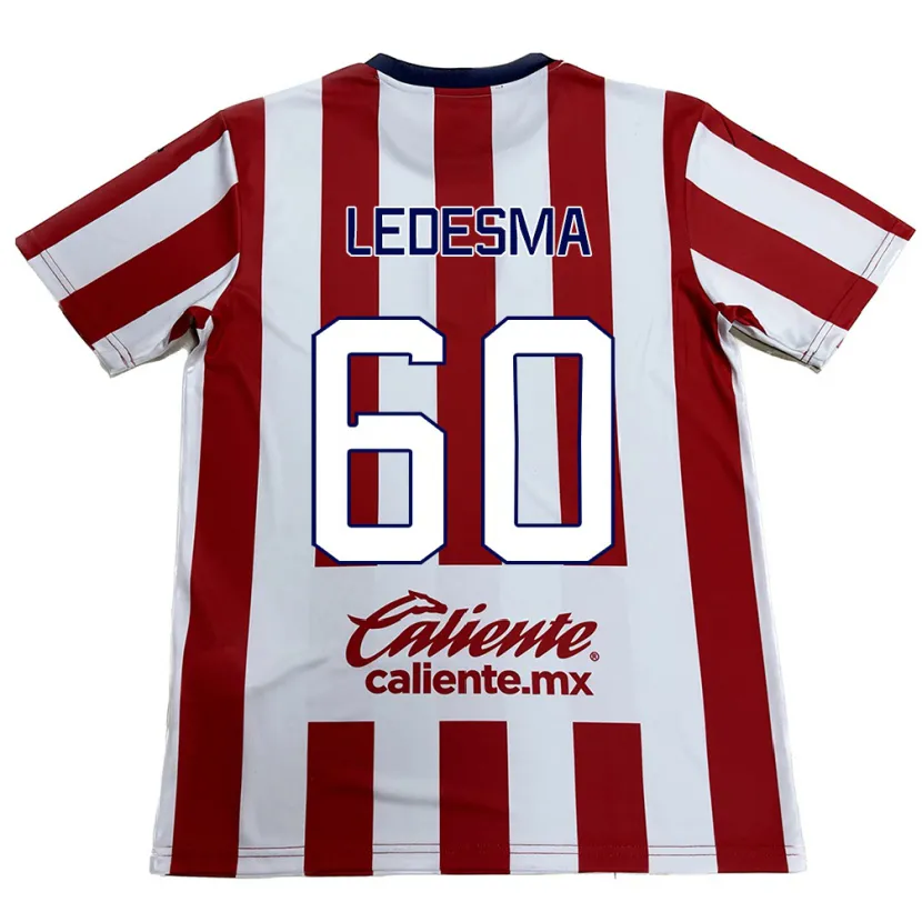 Danxen Enfant Maillot Luis Ledesma #60 Rouge Blanc Tenues Domicile 2024/25 T-Shirt