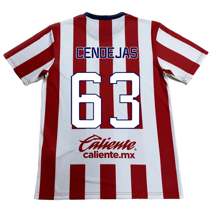 Danxen Enfant Maillot Matías Cendejas #63 Rouge Blanc Tenues Domicile 2024/25 T-Shirt