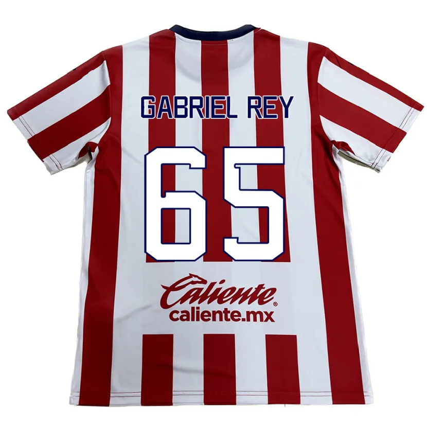 Danxen Enfant Maillot Luis Gabriel Rey #65 Rouge Blanc Tenues Domicile 2024/25 T-Shirt