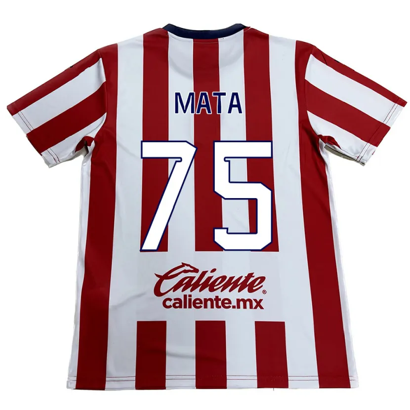 Danxen Enfant Maillot Hugo Mata #75 Rouge Blanc Tenues Domicile 2024/25 T-Shirt