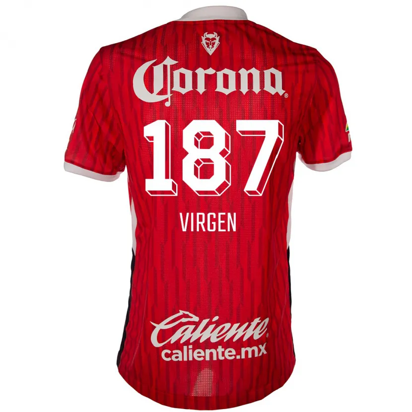 Danxen Enfant Maillot Oswaldo Virgen #187 Rouge Blanc Tenues Domicile 2024/25 T-Shirt