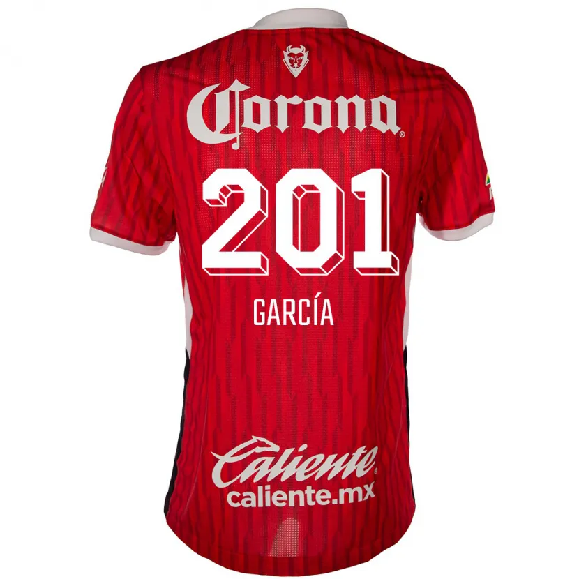 Danxen Enfant Maillot Eros García #201 Rouge Blanc Tenues Domicile 2024/25 T-Shirt