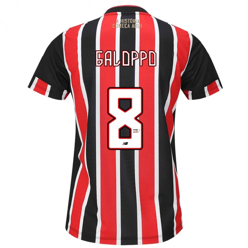 Danxen Enfant Maillot Giuliano Galoppo #8 Noir Rouge Blanc Tenues Extérieur 2024/25 T-Shirt